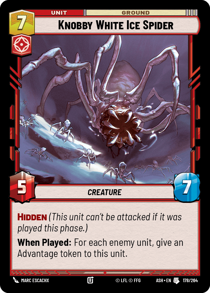 Knobby White Ice Spider front