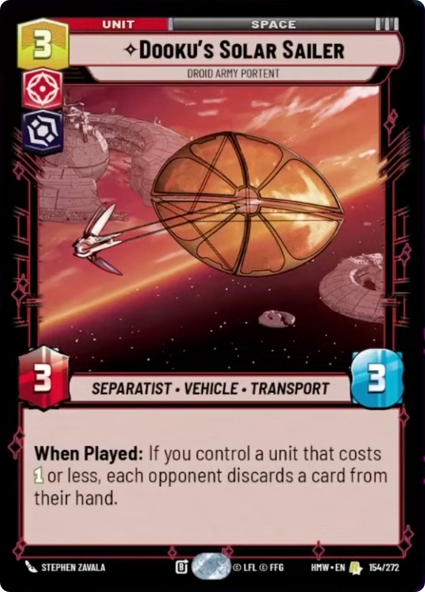 Dooku's Solar Sailer front