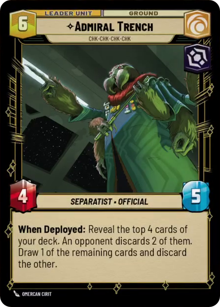 Admiral Trench deployed