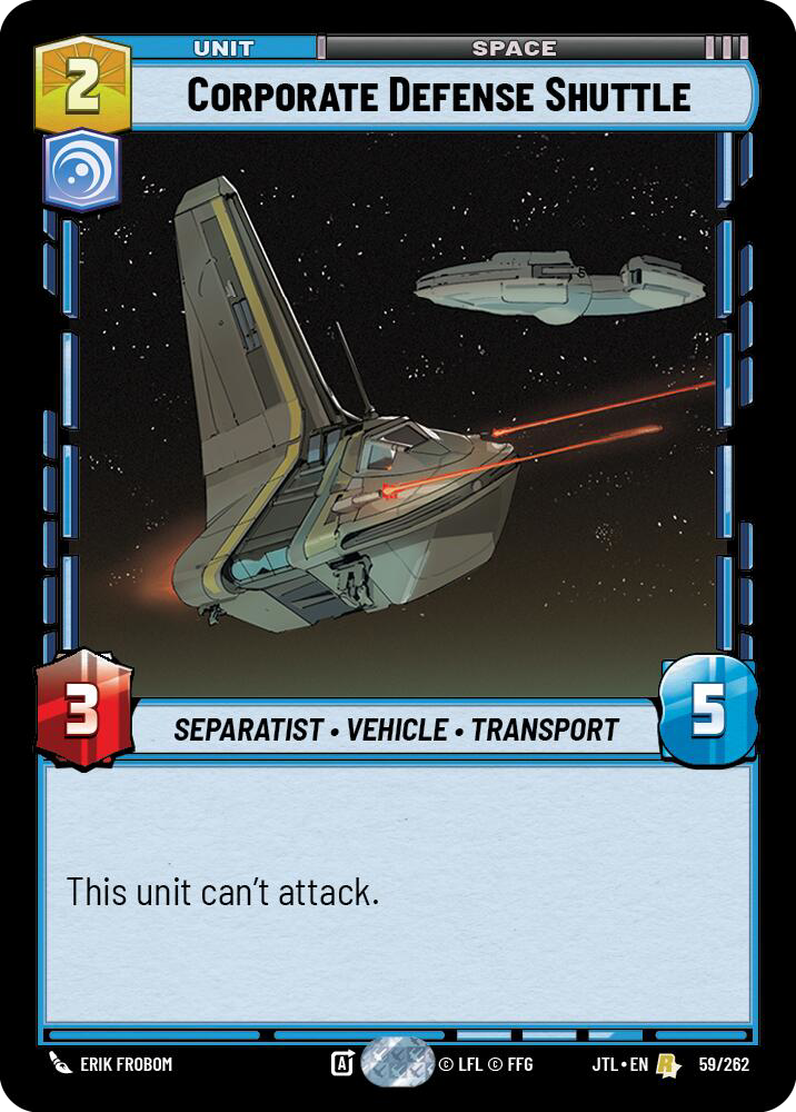 Corporate Defense Shuttle front
